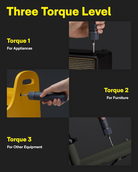 18-Piece Home Tool Kit with Electric Screwdriver & LED, 3 Torque Modes
