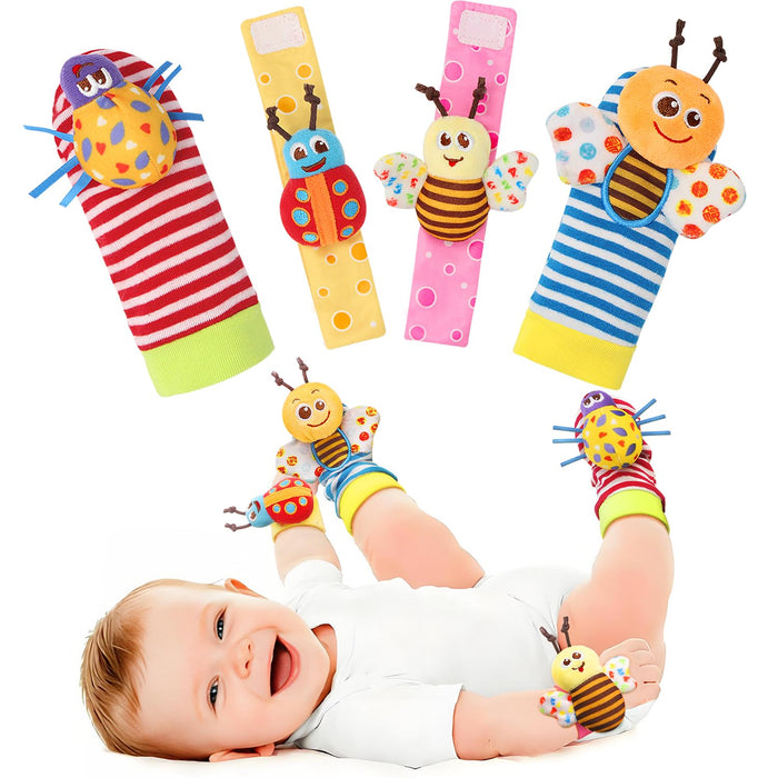 Wrist Rattle Socks and Foot Finder, Baby Toys for 0-12 Months