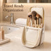 Small Standing Makeup Brush Bag & Holder, Beige Travel Cosmetic Case