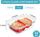 5Pack 22oz Glass Storage Containers with Lids, Grey