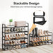 Expandable Metal Shoe Rack for Closet, Entryway & Garage, 2-Tier, Black