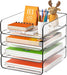4-Tier Acrylic Paper Tray Organizer, Clear Stackable Desk File Organizer for Documents, Files, Letters, A4 Paper, Books,