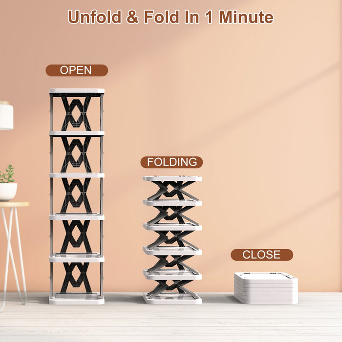 Six-Tier Foldable Shoe Rack