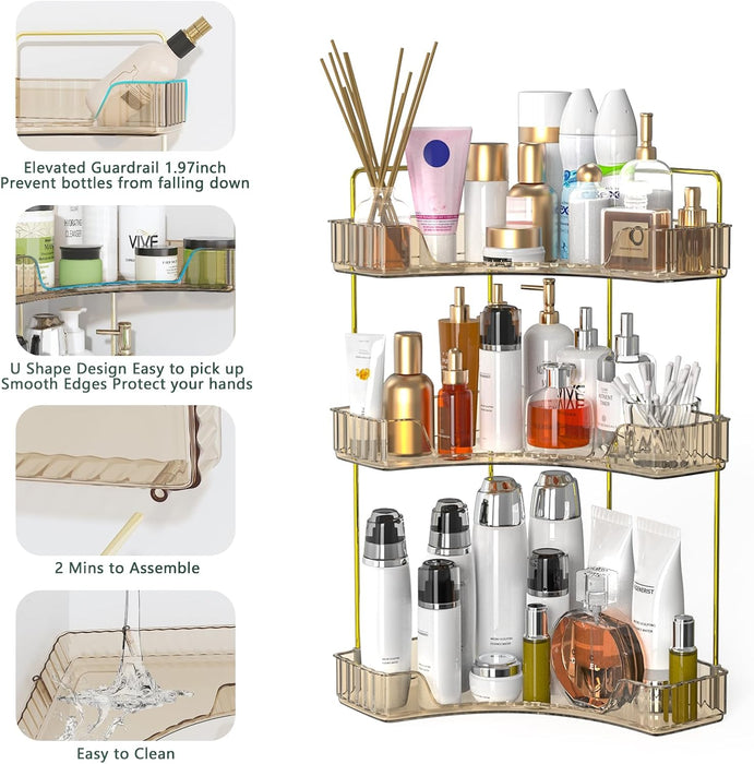 Corner Bathroom Shelf, 3 Tier Countertop Organizer for Vanity
