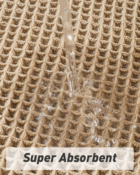 Upgraded Waffle Bath Mat Ultra Absorbent Non Slip Bathroom Mat, 17" x 24"