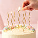 24-Count Gold Spiral Long Thin Metallic Birthday Candles, Cake Candles, Birthday Parties, Wedding Decorations, Party Candles