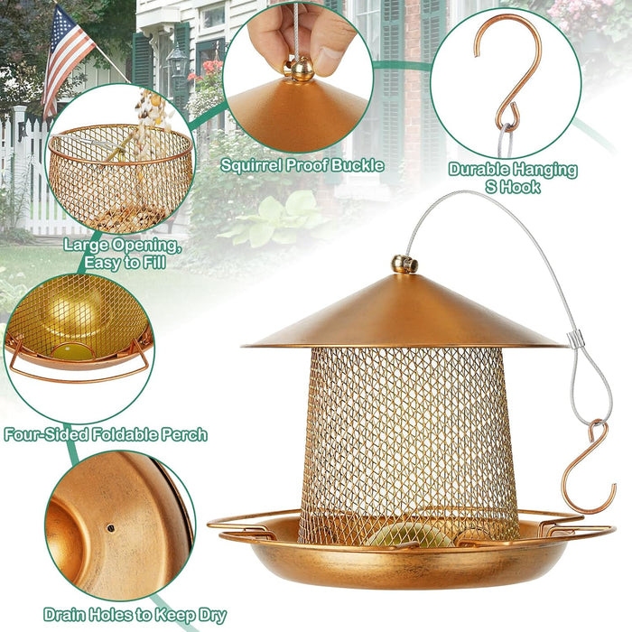 Bird Feeder, Wild Bird Feeders, Metal Lantern-Shaped