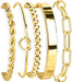 Gold Bracelets Set for Women Non Tarnish, Waterproof 14K Gold Plated Sterling Silver Chunky Cuff Bracelet Stackable Gold Bangles Bracelet for Women Trendy Fashion Accessories Tie Knot Cuban Rope Paperclip Beaded Bracelet Stack Jewelry Mothers Day Gifts for Mom Birthday