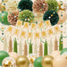 Sage Green Happy Birthday Party Decorations,Happy Birthday Banner, Quality Waterproof Boho Confetti Balloons Curtain Hanging Swirls Ease assembly Decor Green Balloons,Party Decorations