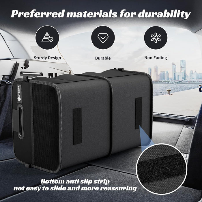 Trunk Organizer for Car - 70L Collapsible Sturdy Car Storage, Black