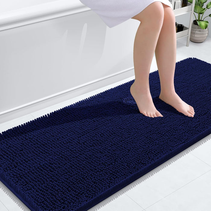 Bathroom Rugs 30X20, Extra Soft Absorbent Chenille Bath Rugs, Rubber Backing Quick Dry, Machine Washable Bath Mats for Bathroom Floor, Tub and Shower, Home Decor Accessories, Grey