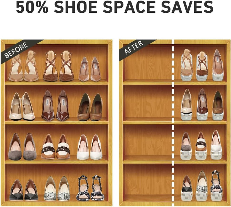Shoe Slots Organizer 20Pack,Shoe Stacker,Cloest Space Saver 50%,White