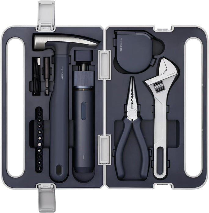 18-Piece Home Tool Kit with Electric Screwdriver & LED, 3 Torque Modes
