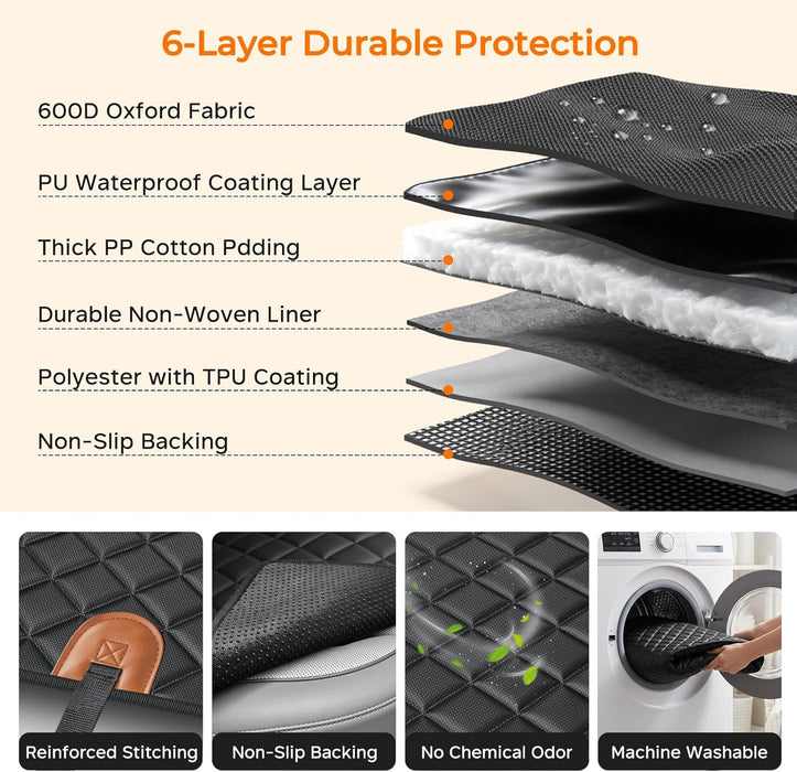 Dog Car Seat Cover for Back Seat, 100% Waterproof Hammock for Car
