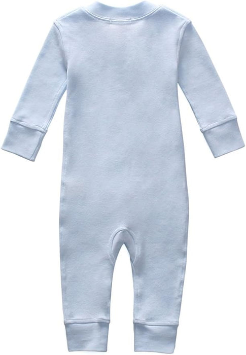 Organic Cotton Baby Boy Girl Zip up Sleep N Play, Footless, Long Sleeve