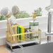 Sponge Holder for Kitchen Sink, Sink Caddy with High Brush Holder, Kitchen Sink Organizer Countertop Rustproof 304 Stainless Steel , Soap Dispenser Kitchen Organizers and Storage Essentials