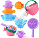 Toddler Bath Toys for Kids Ages 1-3 Stack, Scoop & Pour Set 5PCS