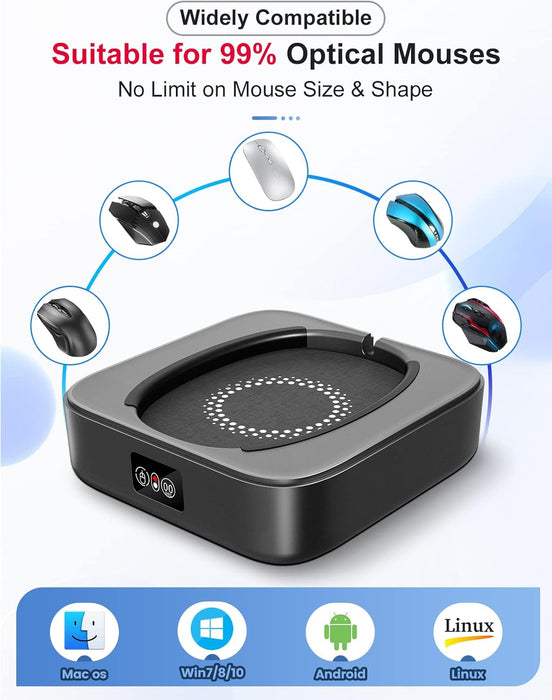 Mouse Mover Undetectable, Super-Silent Mouse Jiggler Device Move Randomly, Automatic Wiggler Shaker Giggler, Adjustable Interval Timer, Keep Computer Laptop Active for Office Home Remote Work
