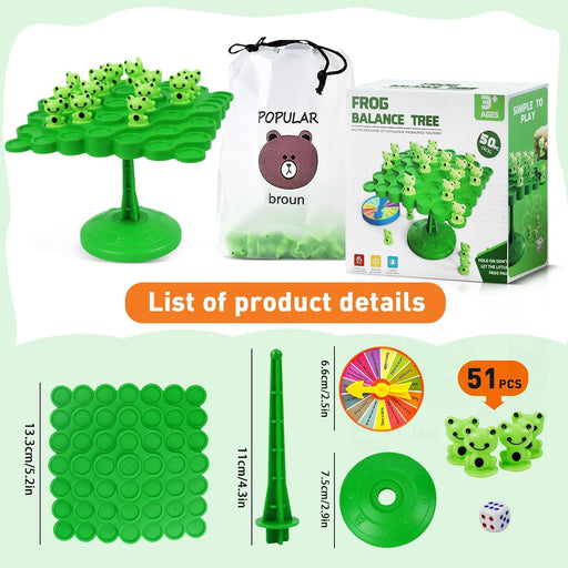 Frog Balance Game Toys,Balance Game Tree Two-Player Parent-Child Interactive Family Tabletop Puzzle Montessori Toy,Frogs Board for Kids and Adults (Frog)