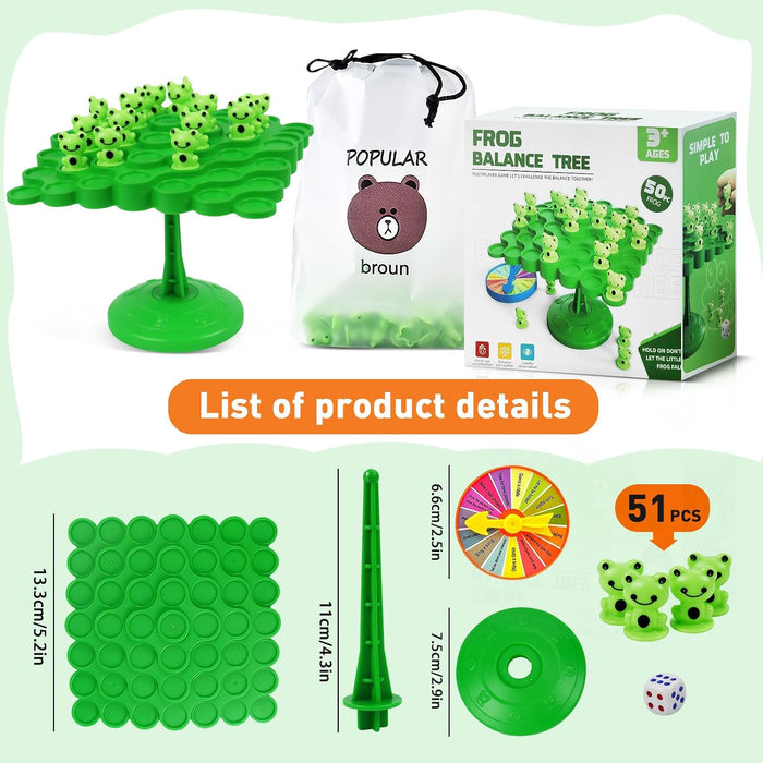 Frog Balance Game Toys,Balance Game Tree Two-Player Parent-Child Interactive Family Tabletop Puzzle Montessori Toy,Frogs Board for Kids and Adults (Frog)