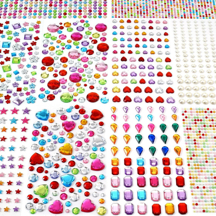 2774pcs Gem Stickers Jewels for Crafts, Adhesive Gems Rhinestone