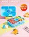 4 Pcs Bento Snack Box Containers, 4 Compartment Divided Stackable Food Storage Containers with Lids, Meal Prep Lunch Con