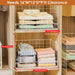 4-Tier Stackable Closet Organizers and Storage Basket, Foldable Closet Shelf Organizer System, Space-Saving Clothes Stor