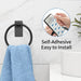 Hand Towel Holder for Bathroom, Adhesive Round Towel Ring, Black