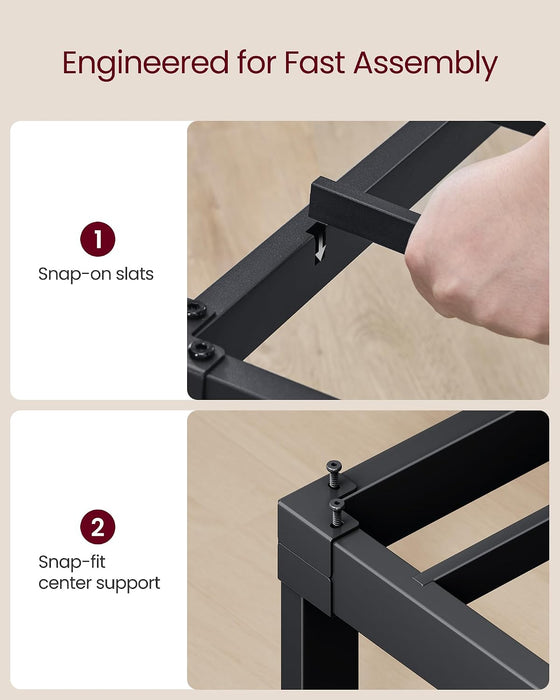 Twin Metal Bed Frame, 14 Inches Tall, 550 lb Weight Capacity