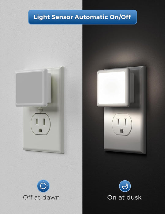 Night Lights Plug into Wall 2-Pack, 0.3W Plug in Night Light