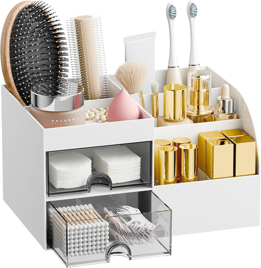 Makeup Organizer with 2 Drawers, Makeup Organizers Countertop for Vanity and Bathroom, Make up organization and Skincare