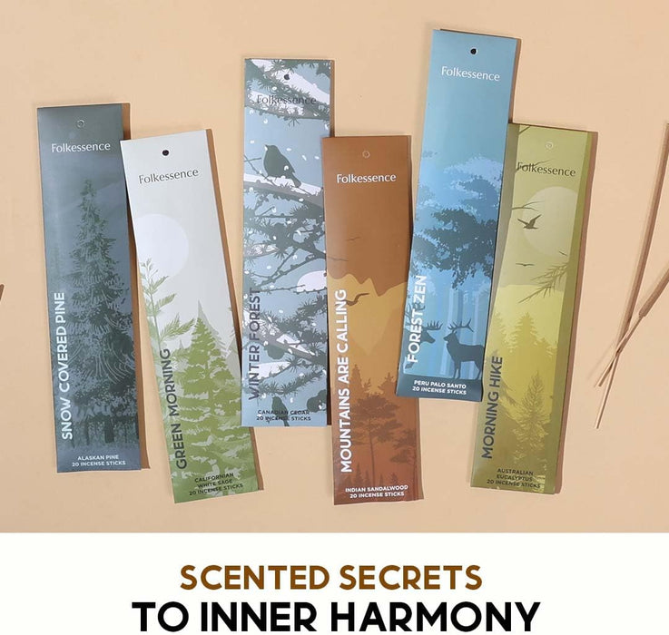 Premium Incense Sticks Sandalwood, Palo Santo, Pack of 6-120