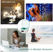 The Waves Vinyl Player, Waves Bluetooth Speaker, Portable Vintage Vinyl Speaker with Adjustable Light and Time for Bedroom, Party, White