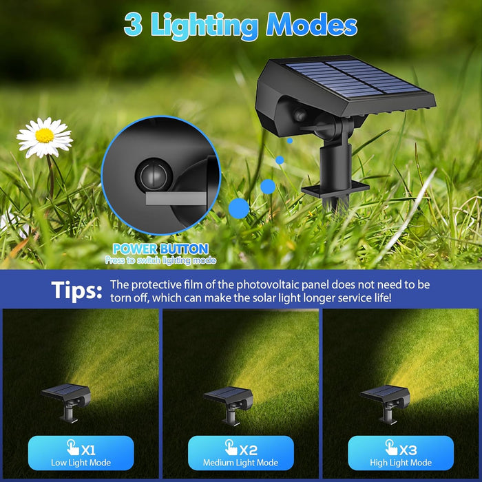 Solar Lights Outdoor Waterproof - 4 Pack (Warm White)