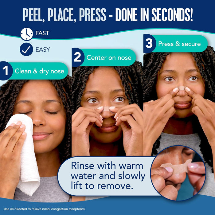 Nasal Strips, Relieves Nasal Congestion, Lavender Scent, Tan
