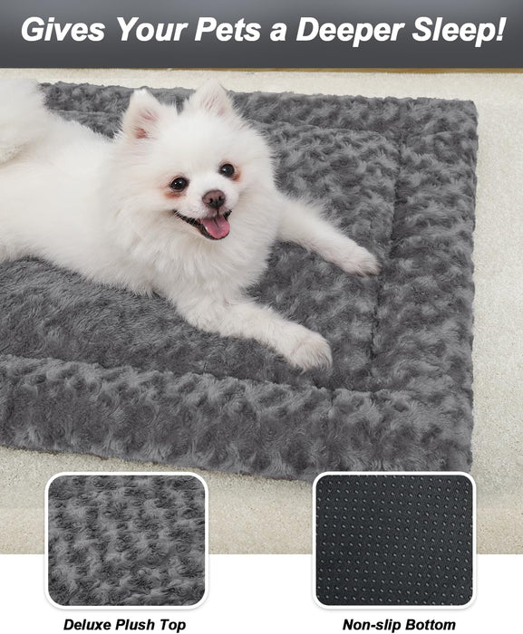 Washable Dog Bed Mat Medium Size Fluffy Pet Crate Pad 36x23