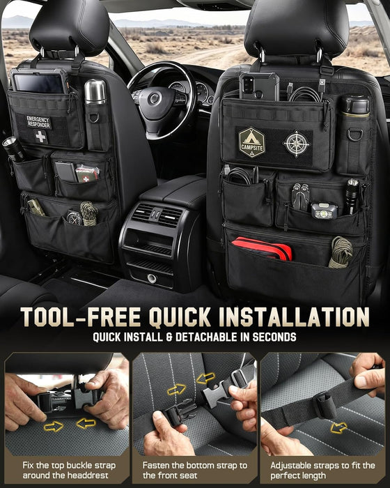 All in One Car Seat Back Organizer Fit Most Cars SUV Trucks Jeeps