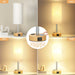 Bedside Table Lamp for Bedroom - Dimmable Touch, USB A+C, AC Outlet