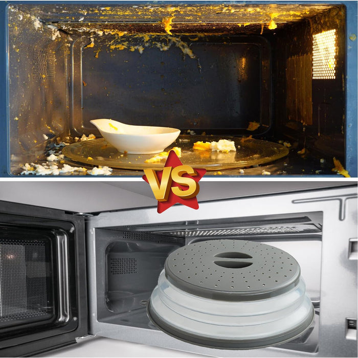 Microwave Splatter Cover Vented for Food, Splatter Guard & Colander Kitchen Gadget for Fruit Vegetables Microwave Plate 