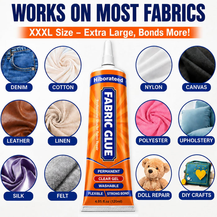 120 ML Fabric Glue Permanent for Clothing Repair, Washable, Dry Clear