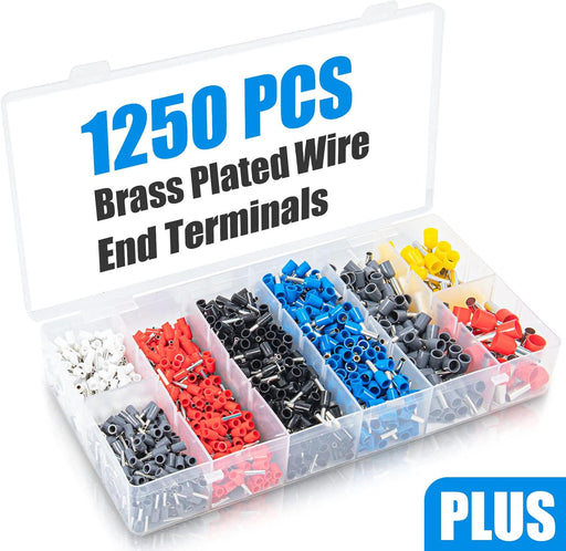 1250PCS Wire Ferrules Crimping Tool Kit for AWG 23-7(0.25-10mm²)