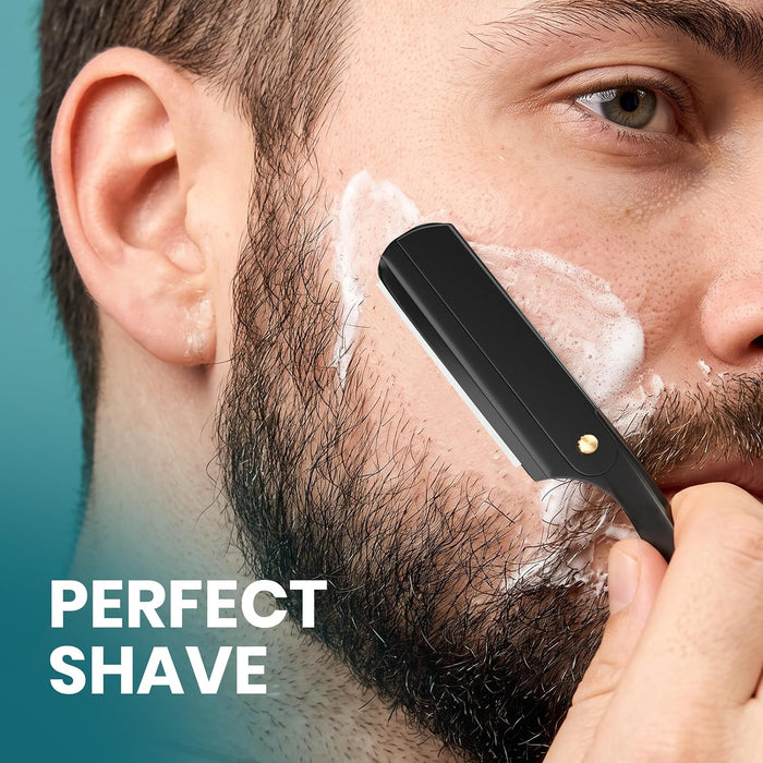 Barber Straight Razor for Men- 100pc Blades Straight Edge Razor