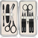 Tweezers for Men, 8 in 1 Professional Eyebrow Tweezers Kit with Eyebrow Trimmer & Scissors, Razor, Brush, Skin Care Tools