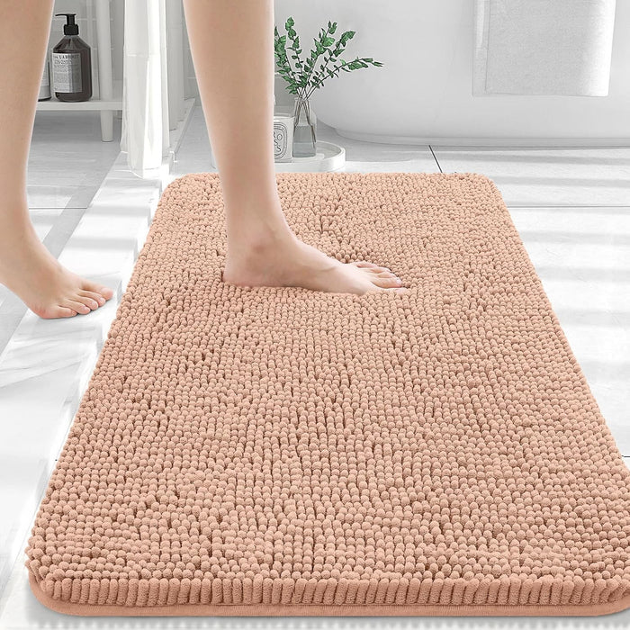 Bathroom Rugs 30X20, Extra Soft Absorbent Chenille Bath Rugs, Rubber Backing Quick Dry, Machine Washable Bath Mats for Bathroom Floor, Tub and Shower, Home Decor Accessories, Grey