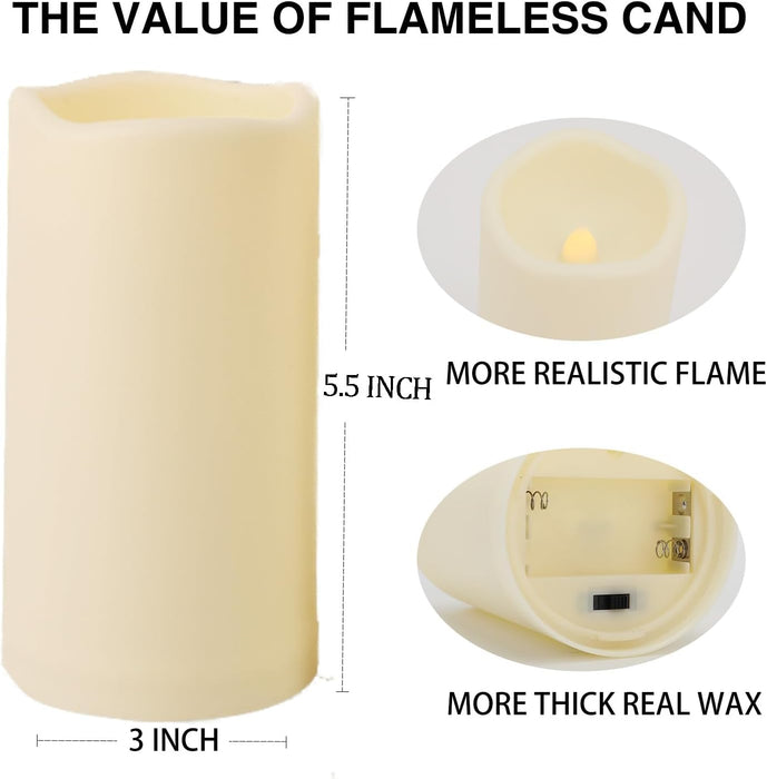 2PACK Outdoor Plastic flameless Candles with Remote Control and Timer