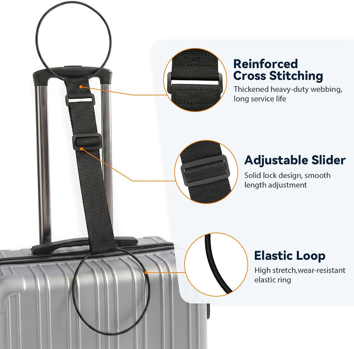 Luggage Straps for Suitcases, 2 Pack, Black