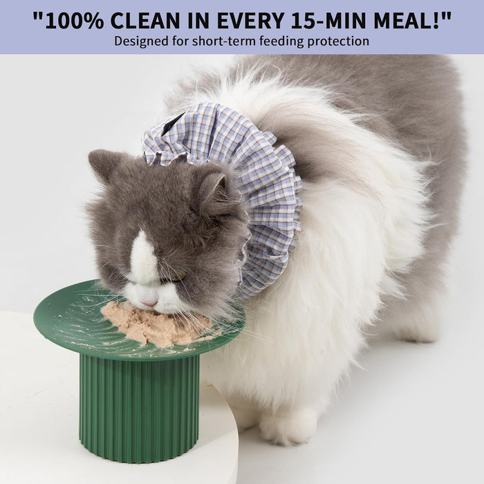 Cat Grooming Collar and Feeding Bib for Long Haired Cats, Anti-Stain Neck Band, Dog Ear Cover Snood for Cocker Spaniels