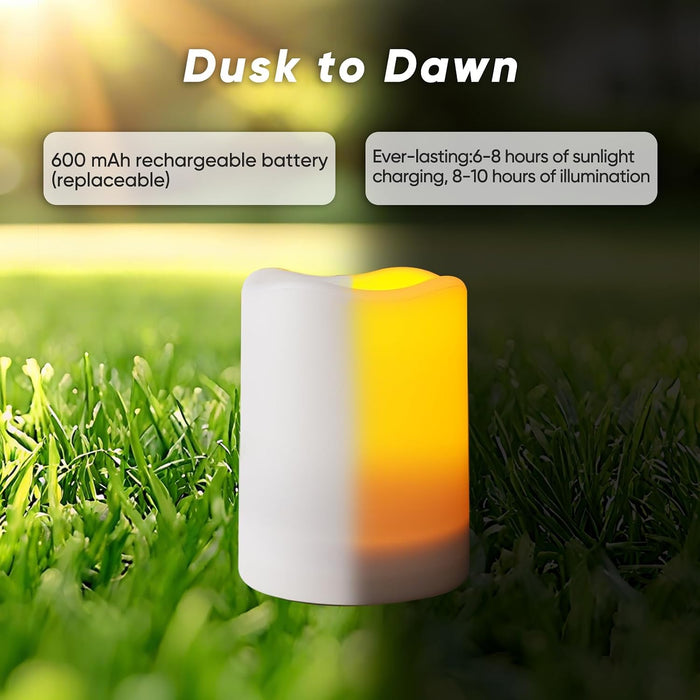 Solar Candles Outdoor Waterproof, Sensor Only, Dusk to Dawn, 3"x4"