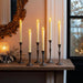 Real Wax LED Flameless Taper Candles with Remote Timer, 9.6 Inches Ivory Fake Candlesticks, Dripless Battery Operated Window Candle with 3D Flickering Flame for Fireplace Xmas Halloween