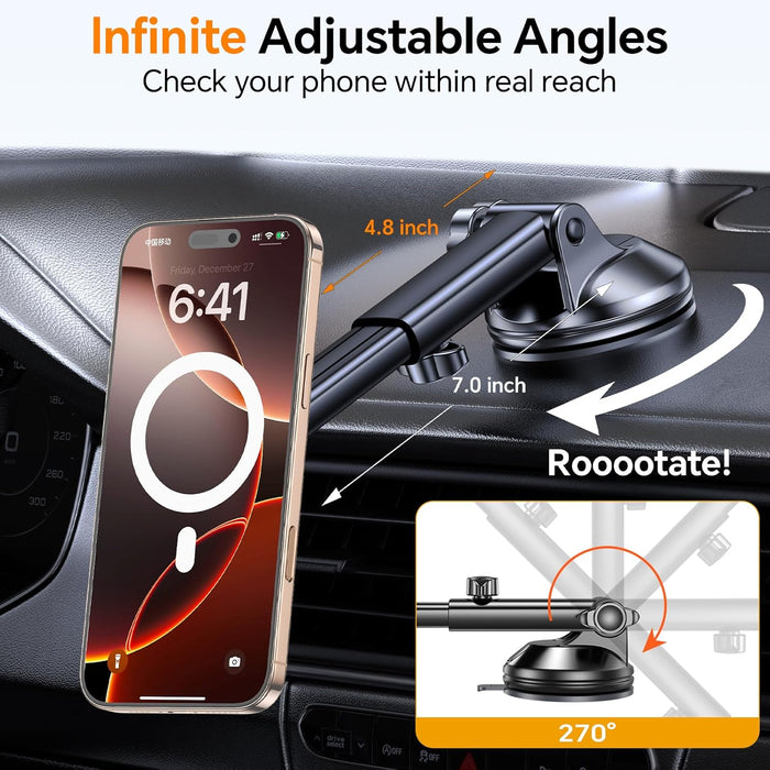 for MagSafe Car Mount【Windshield+Vent+Dash】Magnetic Phone Holder for Car Phone Holder Mount Cell Phone Holders for Your 